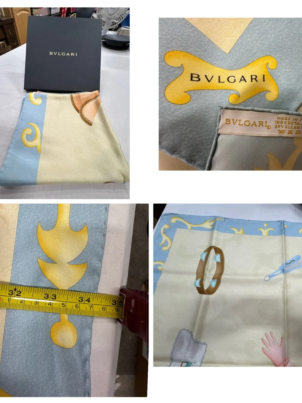 Bvlgari Silk Scarf in box 35” x 35”